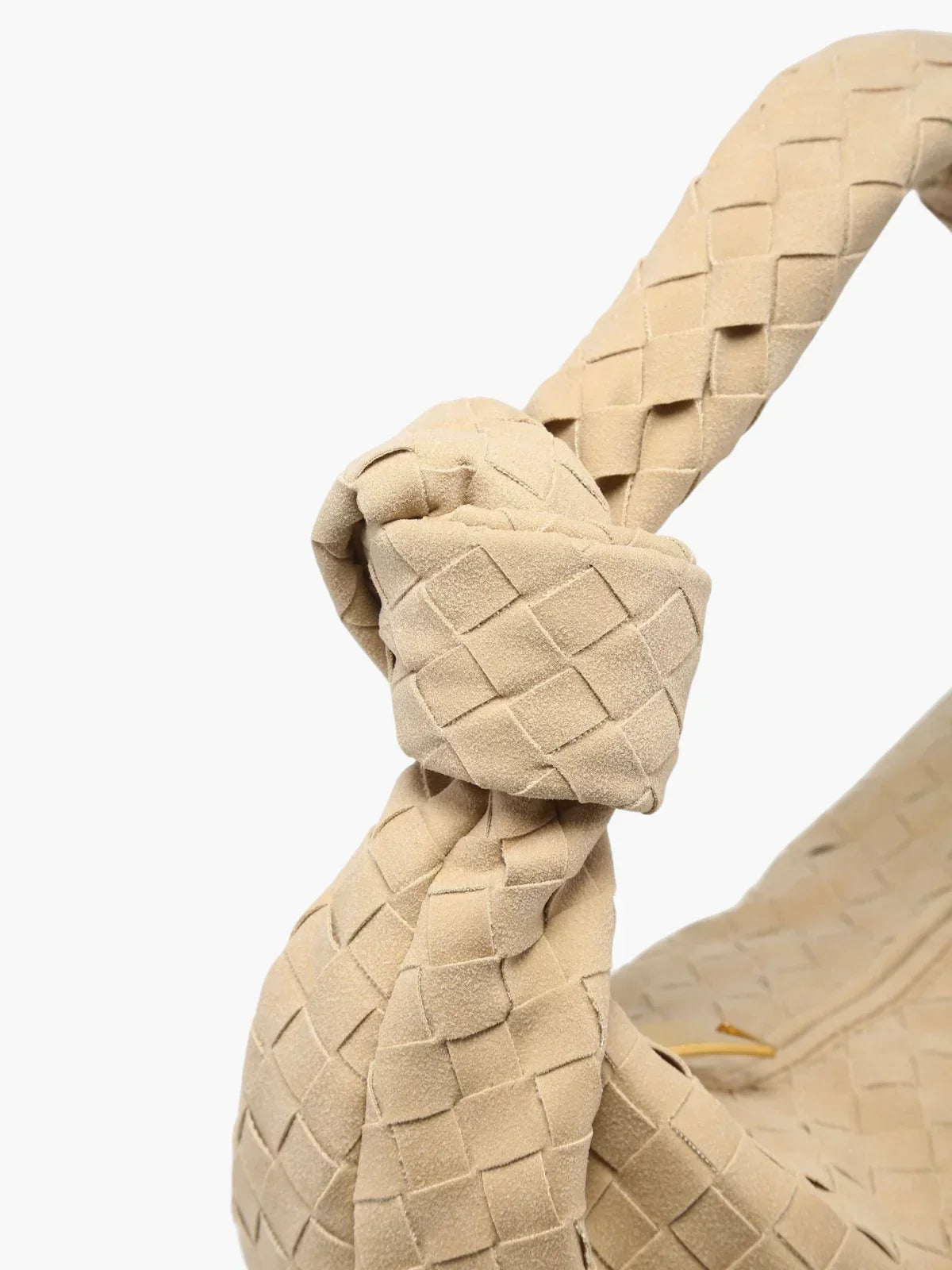 Woven Knot Faux Medium Suede Shoulder Bag