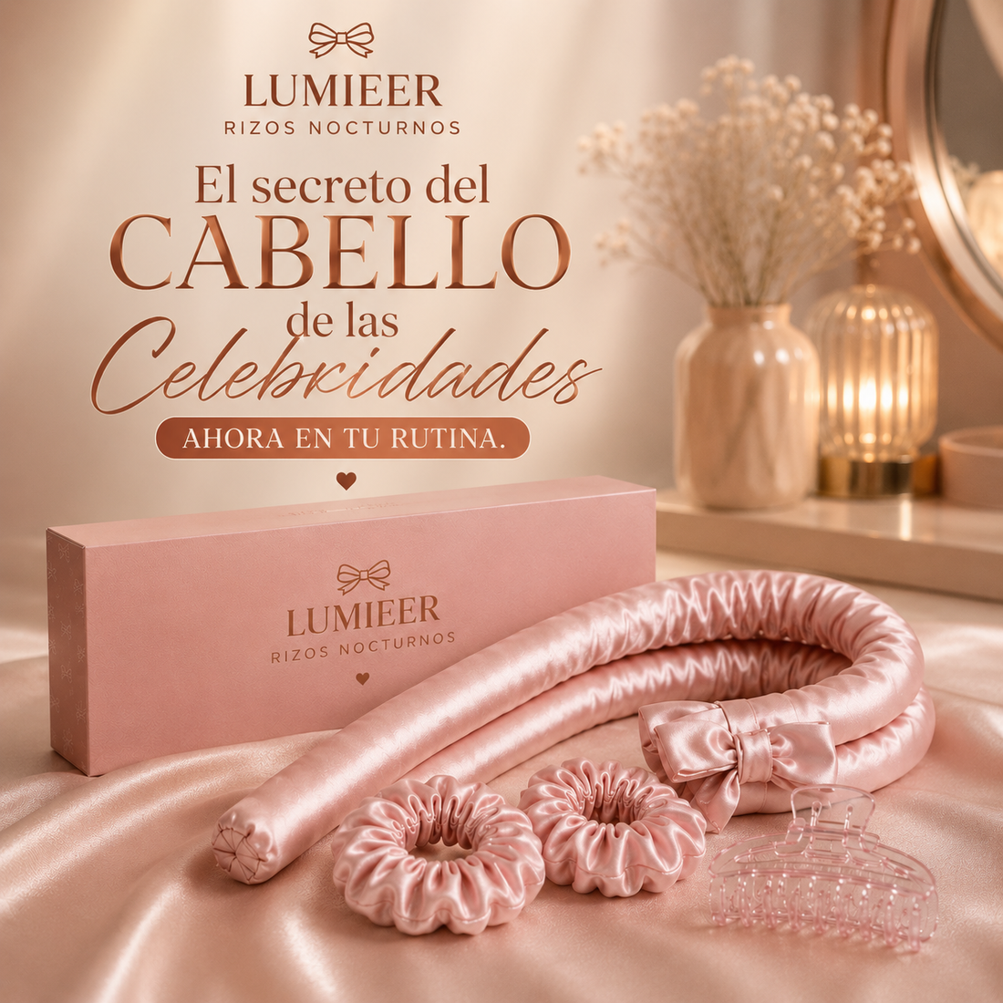 Lumieer™ Rizos Nocturnos | Ruleros Sin Calor para Dormir — Despierta con Rizos Perfectos de Salón en 8 Horas, Sin Plancha, Sin Daño