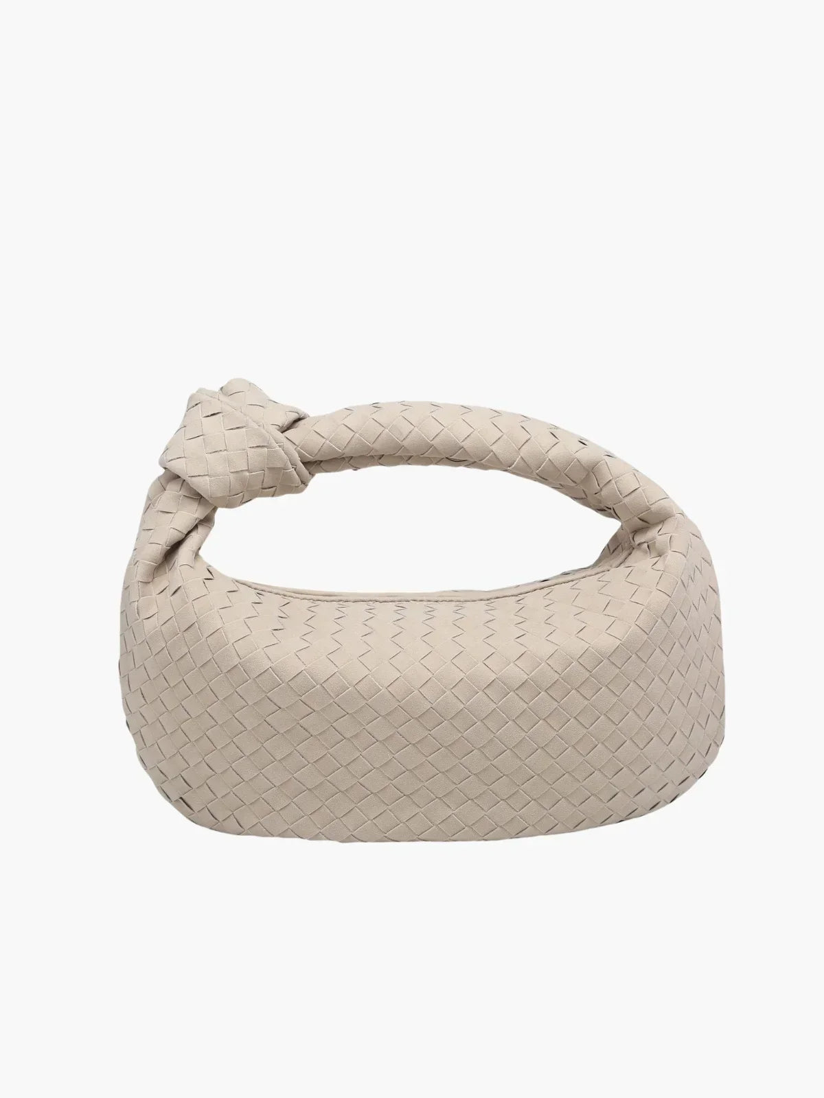 Woven Knot Faux Medium Suede Shoulder Bag