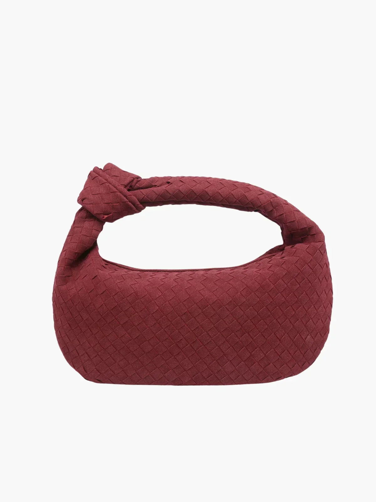 Woven Knot Faux Medium Suede Shoulder Bag