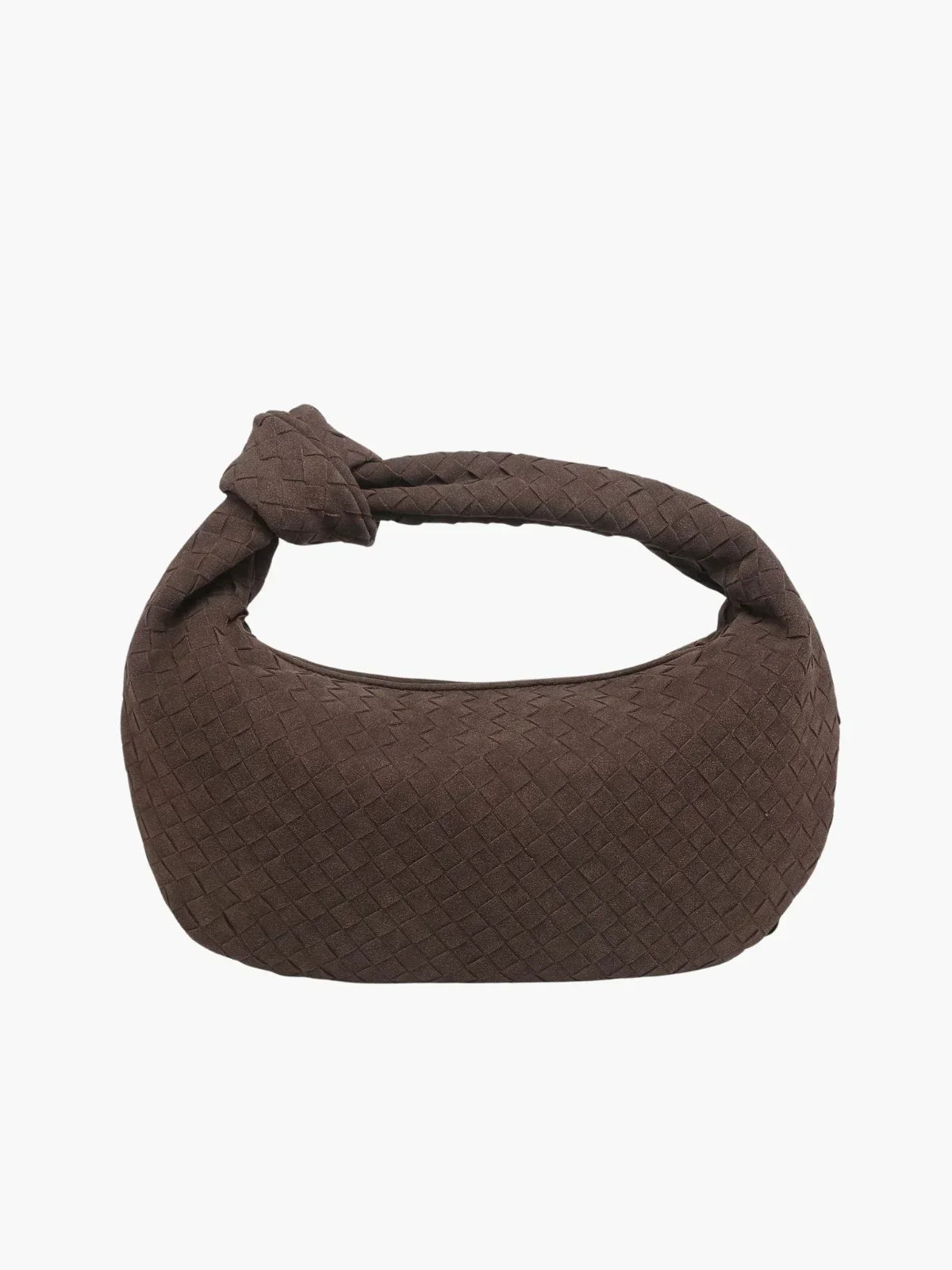 Woven Knot Faux Medium Suede Shoulder Bag