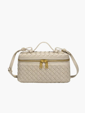 Woven Faux Leather Structured Box Bag