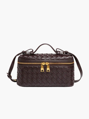 Woven Faux Leather Structured Box Bag